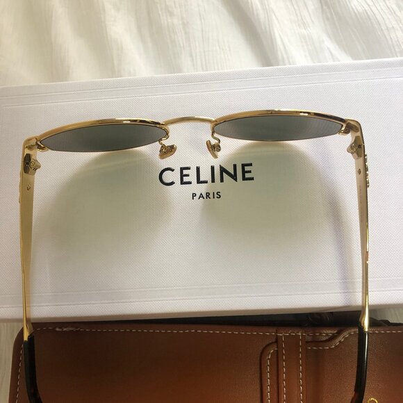 Celine Triomphe Metal Sunglasses Gold/Green - Picture 4 of 6